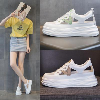 Женские сетчатые дышащие белые туфли на платформе - Лето 2024 Толстая подошва Повседневный стиль