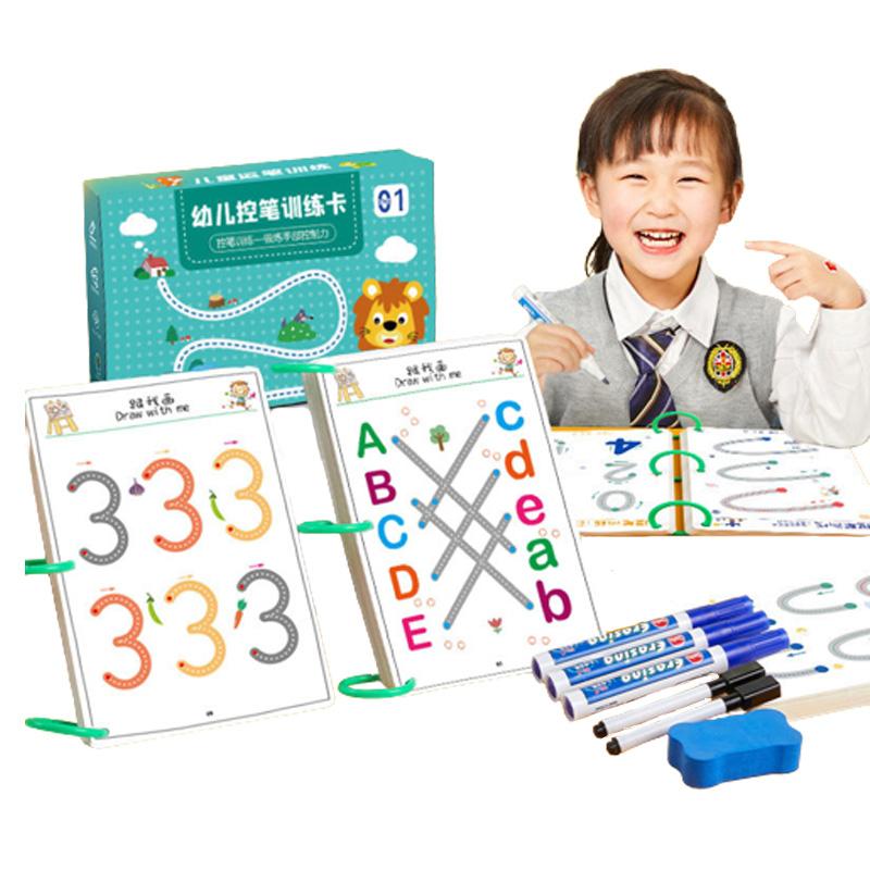 Детские игрушки Монтессори для рисования, обучение управлению ручкой, игра «Цвет, форма, математика», игровой набор для обучения малышей, развивающие игрушки для детей