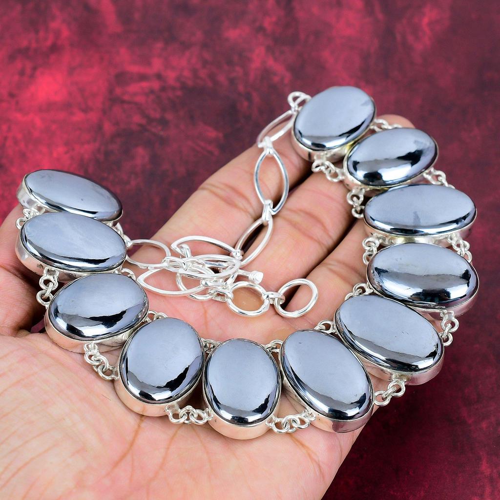 Natural Shungite Designer Necklace Handmade Jewelry, 925 Solid Sterling Silver Adjustable Chain Necklace Jewelry, For Thanksgiving