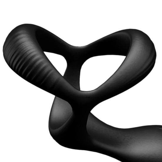 Вибрирующее кольцо-массажер для простаты с тройным кольцом, Силиконовый анальный стимулятор с мультичастотной вибрацией, Двойные кольца для задержки для усиленного удовольствия