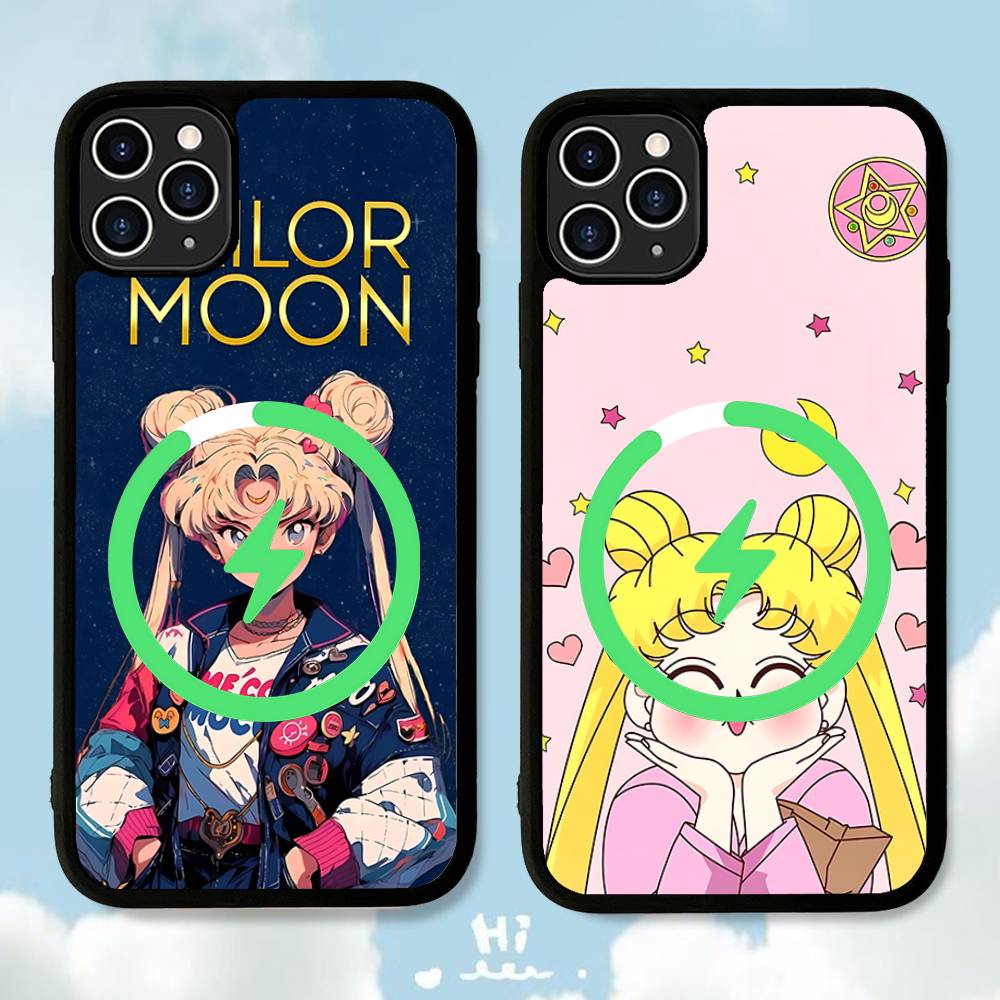 Чехол для телефона с магнитом в стиле аниме S-Sailors Moon Для IPhone 16 15 14 13 12 11 17 Pro Max Plus Крышка для беспроводной зарядки