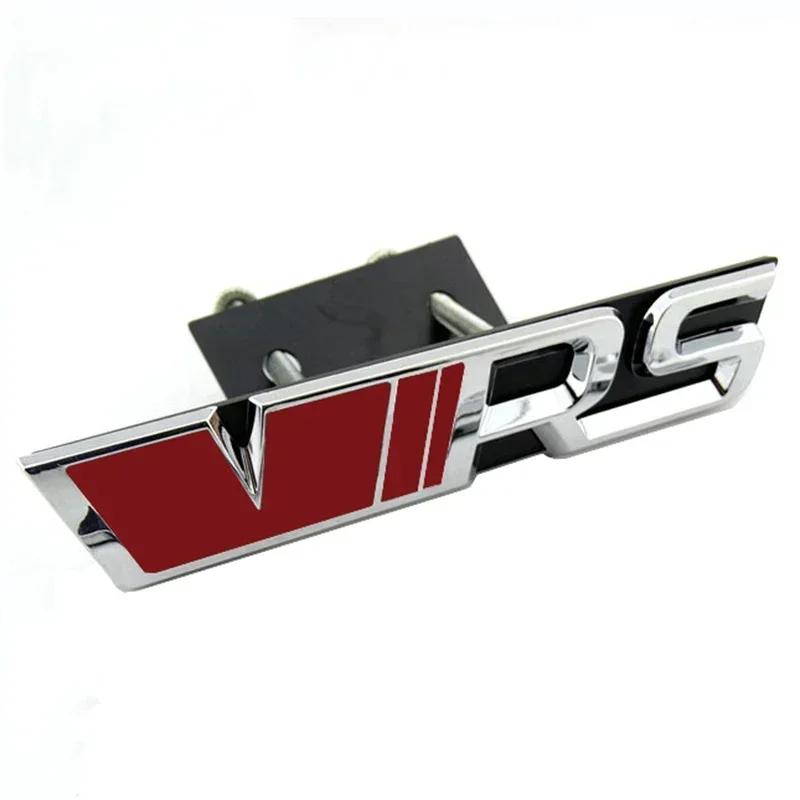 JIYQ3 VRS Logo Car Front Grille Emblem Metal Badge Decoration for Skoda Octavia Rs Fabia Rapid Superb Kodiaq Yeti Citigo Vision Kodiak