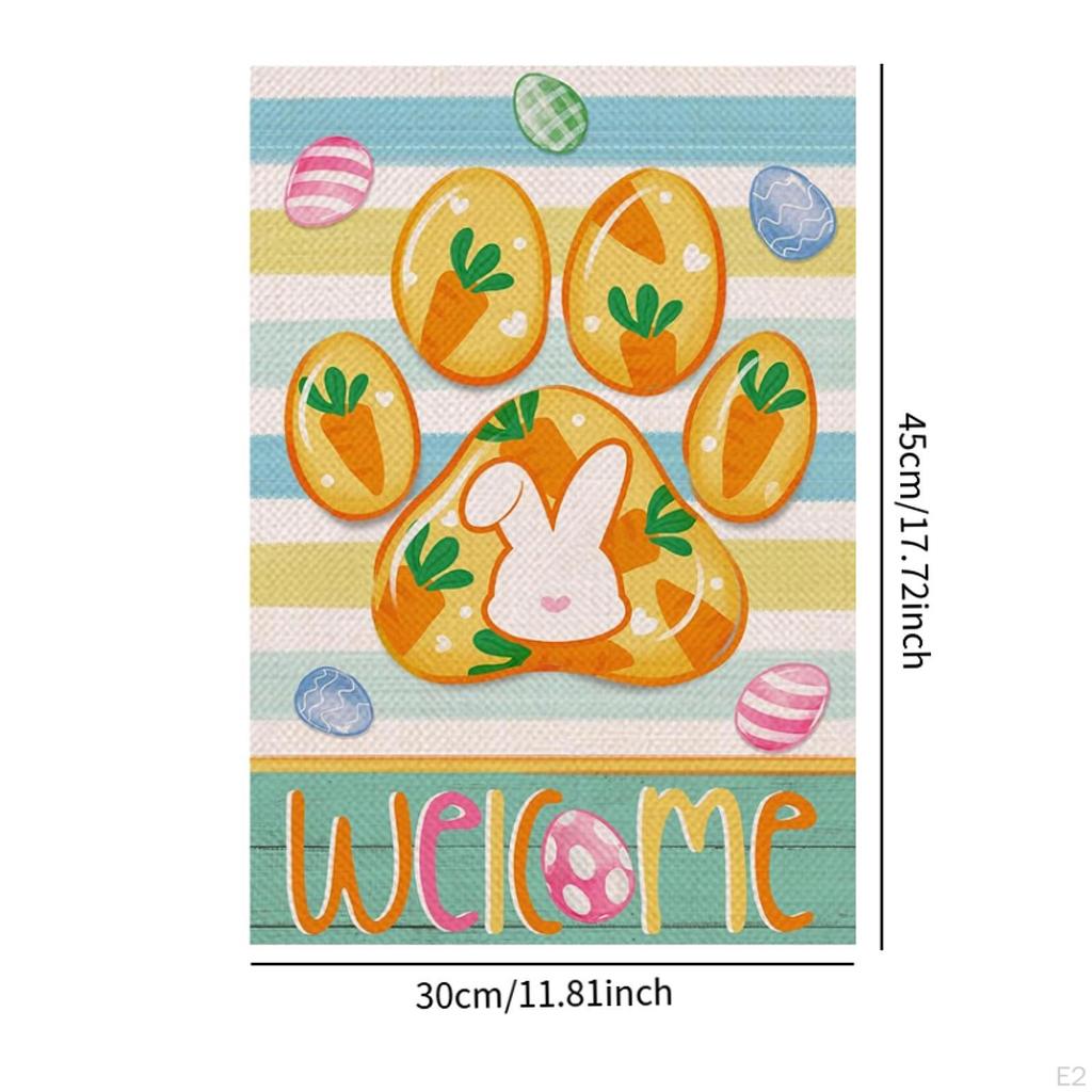 Пасхальный садовый флаг Добро пожаловать на улицу 45смx30см вертикальный ручной работы входная дверь знак двор для