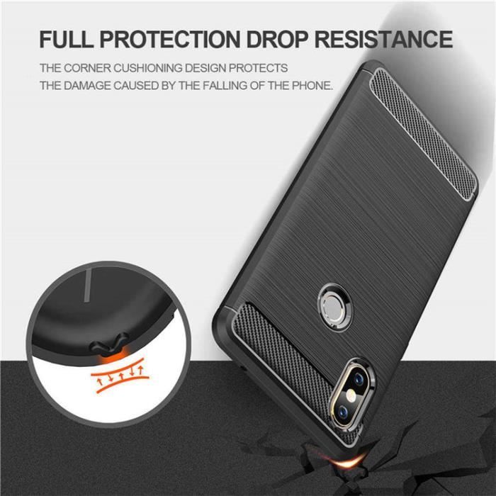 Coque Compatible pour Samsung Galaxy S8 Plus ,Silicone Etui Anti-Rayures Fibre de Carbone Coque de Protection- Rouge