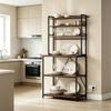 Modern Style Display Shelf, Coffee Bar Station, Kitchen Shelf with Sockets, Kitchen Cabinet, Mini Kitchen Workstation