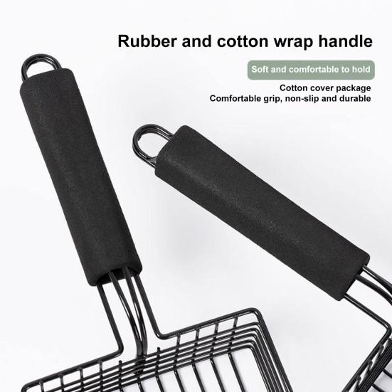 Совок с антипригарным покрытием, металлическая лопата для кошачьего туалета, удобная длинная ручка, лопата для кошачьих какашек, домашних животных