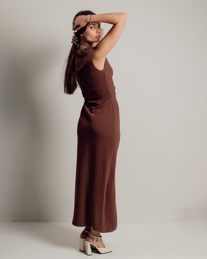 Платье длинное женское Phardi 4503 36 коричневое