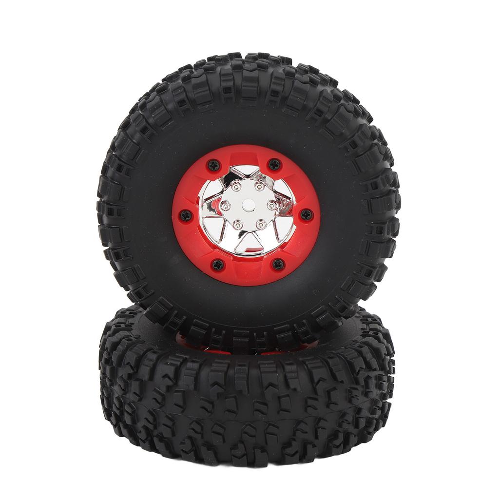 4 Pcs RC Car Wheel Set 2 Left 2 Right Plastic Rubber Lightweight Replacement Wheels for WLTOYS 12428 12427 12423 124006