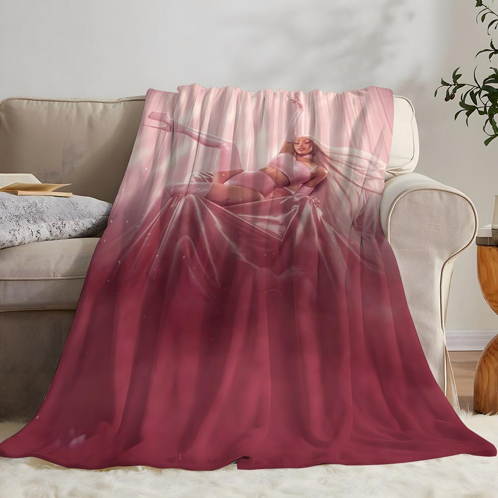 Singer Cardi B Throw Kid-Friendly Flannel Throw Blanket Soft Warm Anti-Static Washable All Season