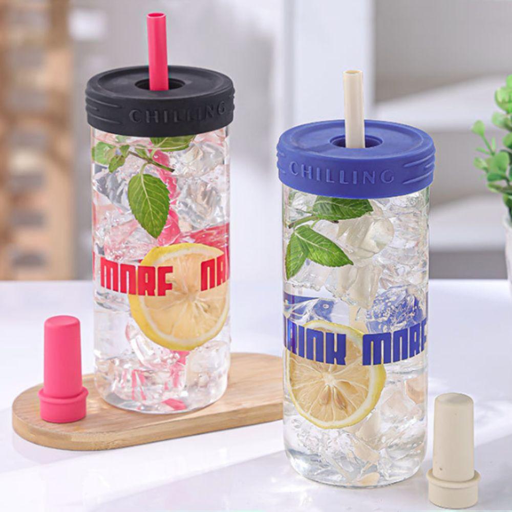 Large Capacity Tea Separation Straw Cup Glass Student Water Cup Tea Separating Bottle  Gift