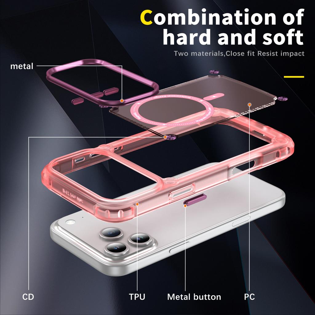 For iPhone 17 Pro Max Case Skin Touch TPU+PC Phone Cover Compatible with MagSafe