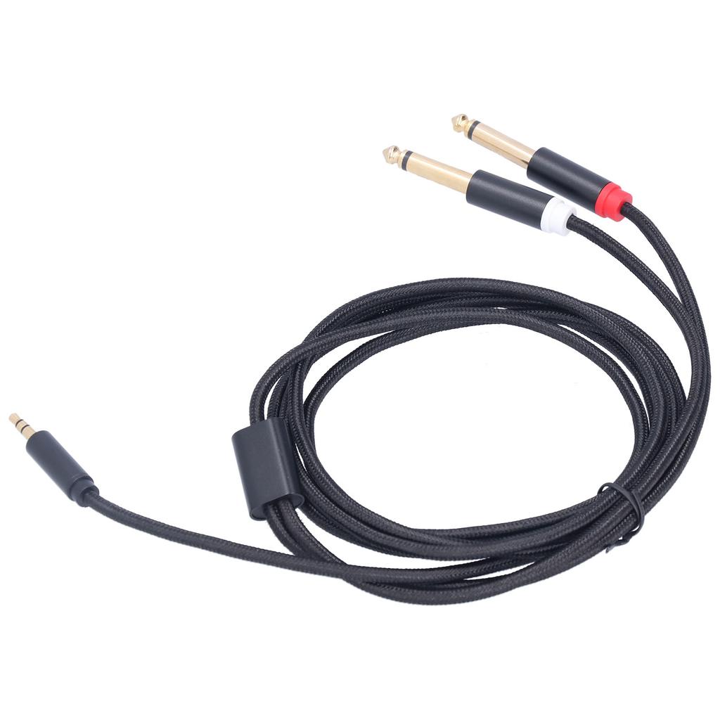 3683 Adapter Cable Cotton Woven Mesh 3.5mm Male To Dual 6.35mm O Tuning Speaker Adapter