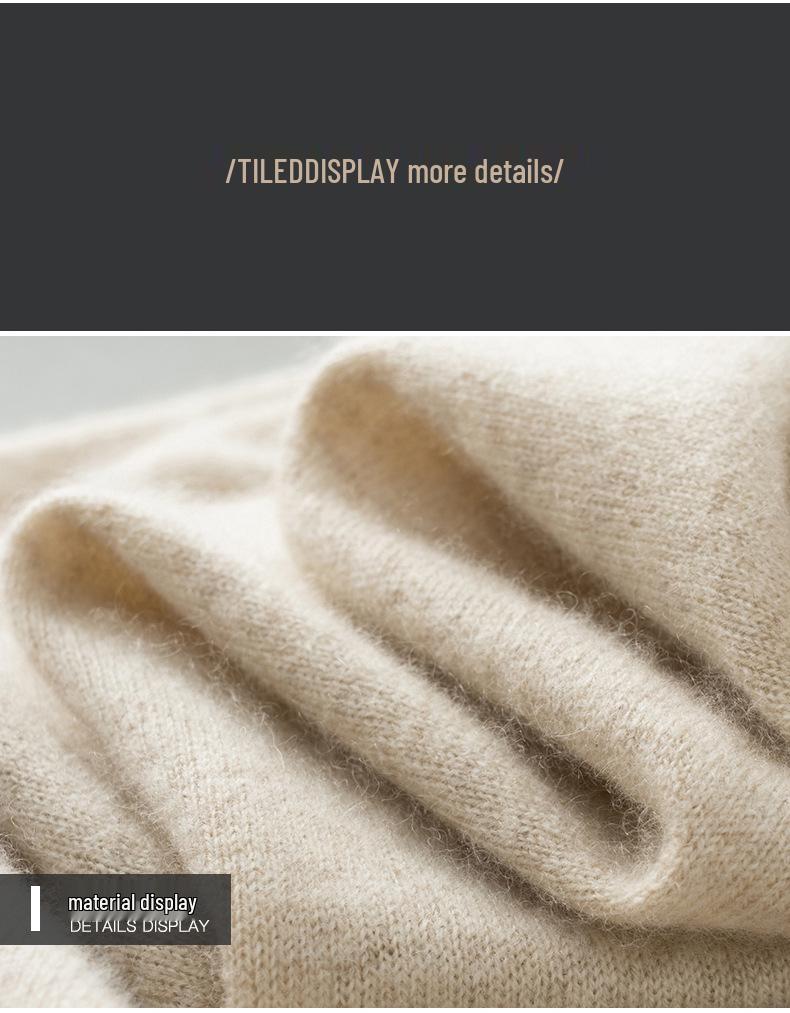 Men's V-Neck Cashmere Sweater - Long-Sleeved Business Knit for Autumn and Winter