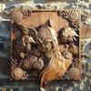 Odin Ravens Viking Mythology Icon Wall Sculptures Norse Thor Imitation Wood Pagan Gods Carving Wall Hanging Decor Home Kitchen