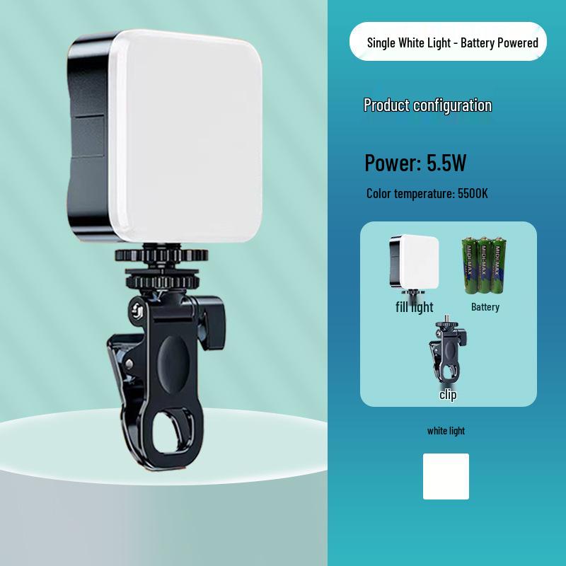 Трехцветный RGB перезаряжаемый мини-светильник для селфи с клипсой для мобильного телефона и камеры