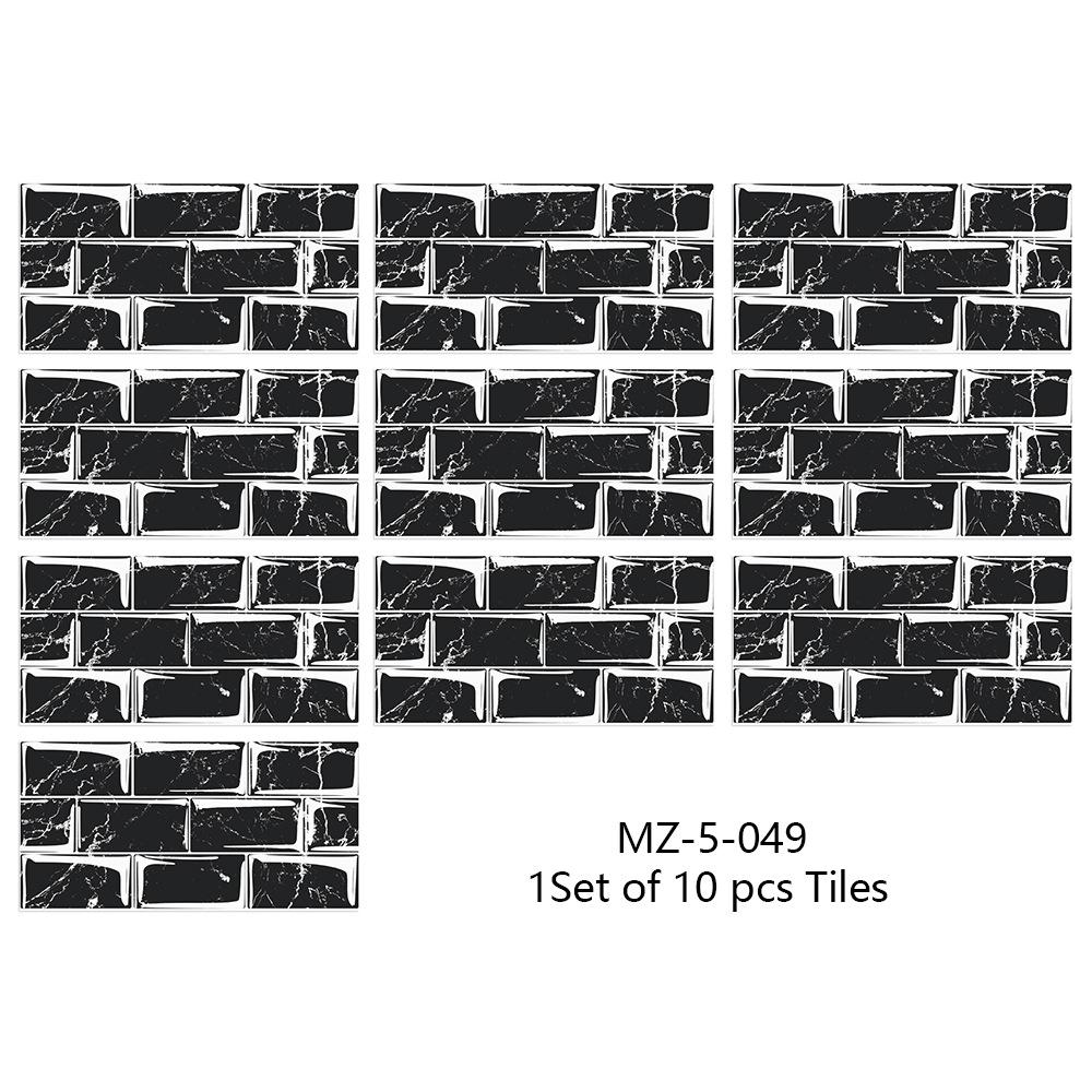 10Pcs15cmX30cm DIY Мраморные наклейки на стену Имитация кирпича Украшение спальни Водонепроницаемая самоклеящаяся плитка Обои Декор кухонного шкафа