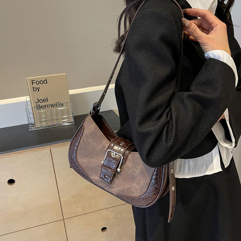 Trendy 2024 New Simple Vintage Underarm Bag Single Shoulder Bag High Quality Texture Crossbody Bag Women