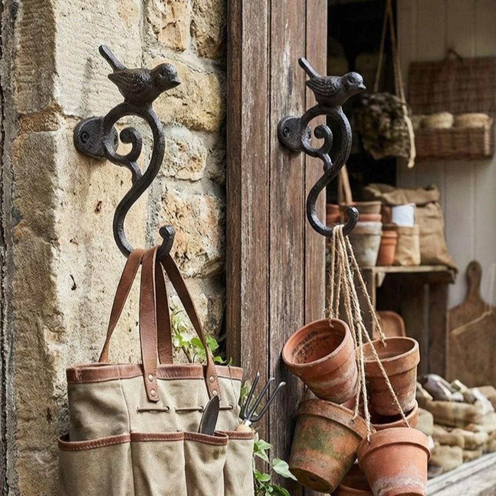 Rustic Cast Iron Wall Hook Decorative Wall Mounted Rack Creative Vintage Bird Coat Hanger Glove