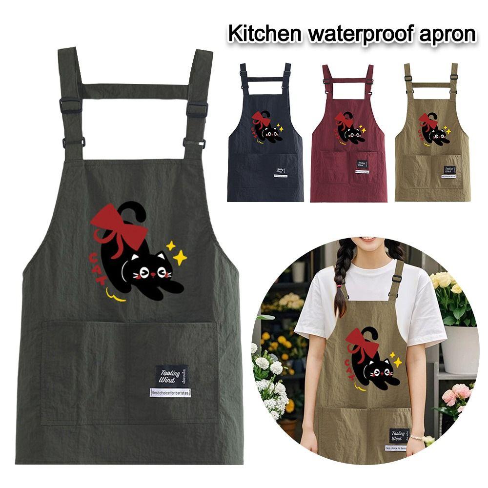 Adjustable Kitchen Apron Cartoon Cooking Smock Cute Catering Work Clothes  for Home Kitchen