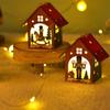 Christmas Wooden House LED String Light Xmas Tree Hanging Ornament 2024 Christmas Decoration For Home Kids New Year Gift Navidad