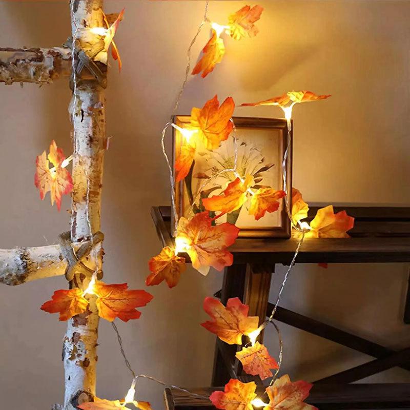 Maple Leaf Pumpkin LED String Lights for Halloween & Thanksgiving Decoration