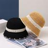 Вязаная панама с маленьким лицом, полая и дышащая плетеная шляпа из папируса, складная весенне-летняя шляпа-тазик с козырьком от солнца