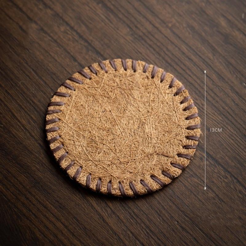 8/10/13/16см Подставка под чайник из щетины, Круглая, Коричневая, Подставка под чайник с крышкой, Подставка с защитой от ожогов, Грелка, Аксессуары для чайной церемонии
