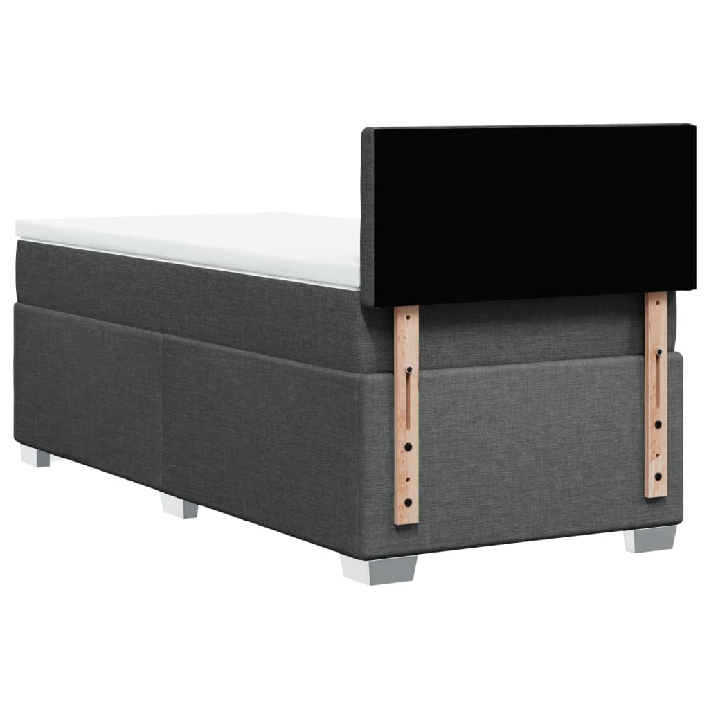 Box Spring Bed with Mattress Dark Grey 80 x 200 cm Fabric