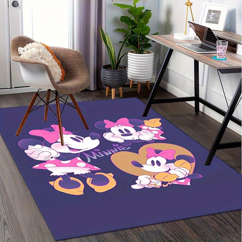 Office Rug Minnie Mouse, Disney theme 3D Printed Anti-Slip Rug-Machine Washable for Living Room