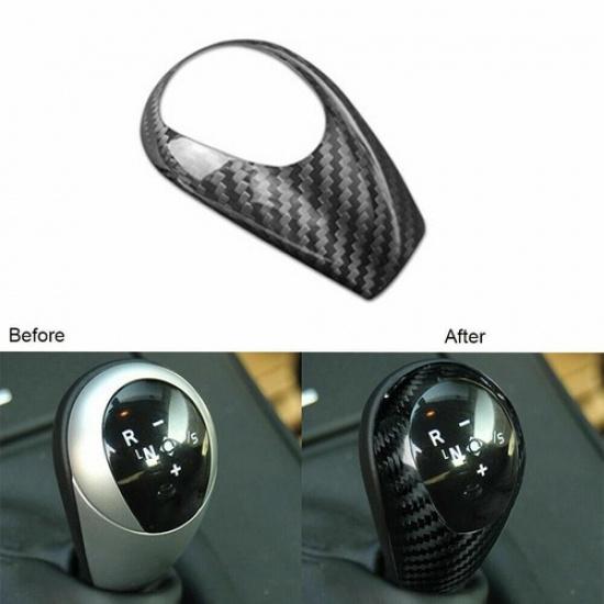 Real Dry Carbon Fiber Gear Shift Knob Cover for BMW E90 M3 E60 M5 M6
