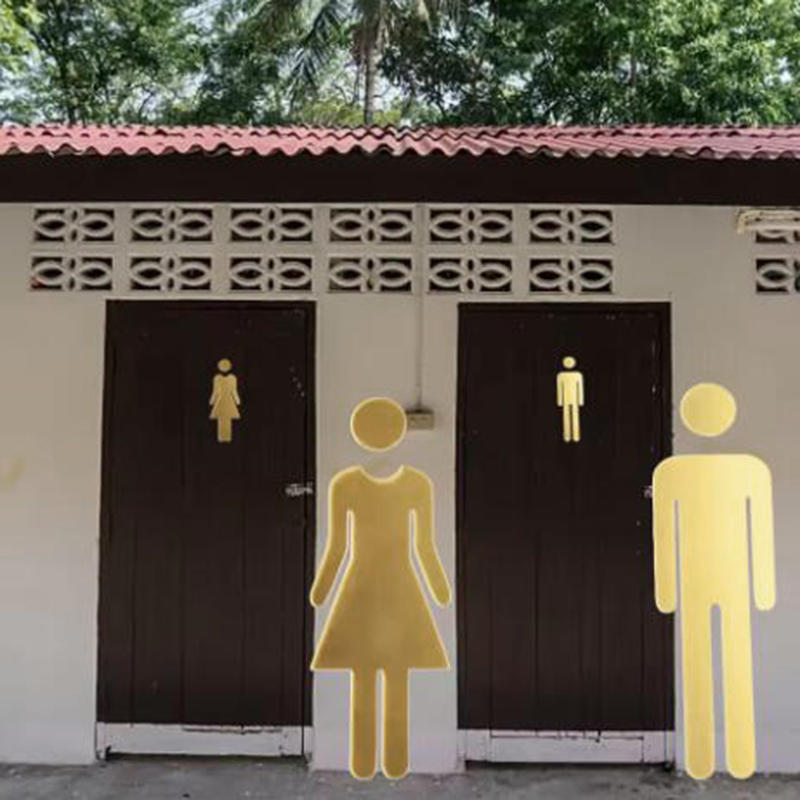 3D Сделай сам Женщина Мужчина Табличка на дверь туалета Ванная комната Туалет WC Табличка на дверь туалета Наклейка на стену Декор Съемный Логотип