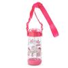 Sanrio Children's Water Bottle with Straw, 480ml, Direct Drinking, One-Touch, Lightweight, Plastic, Hello Kitty Design, with Shoulder Strap and Name S