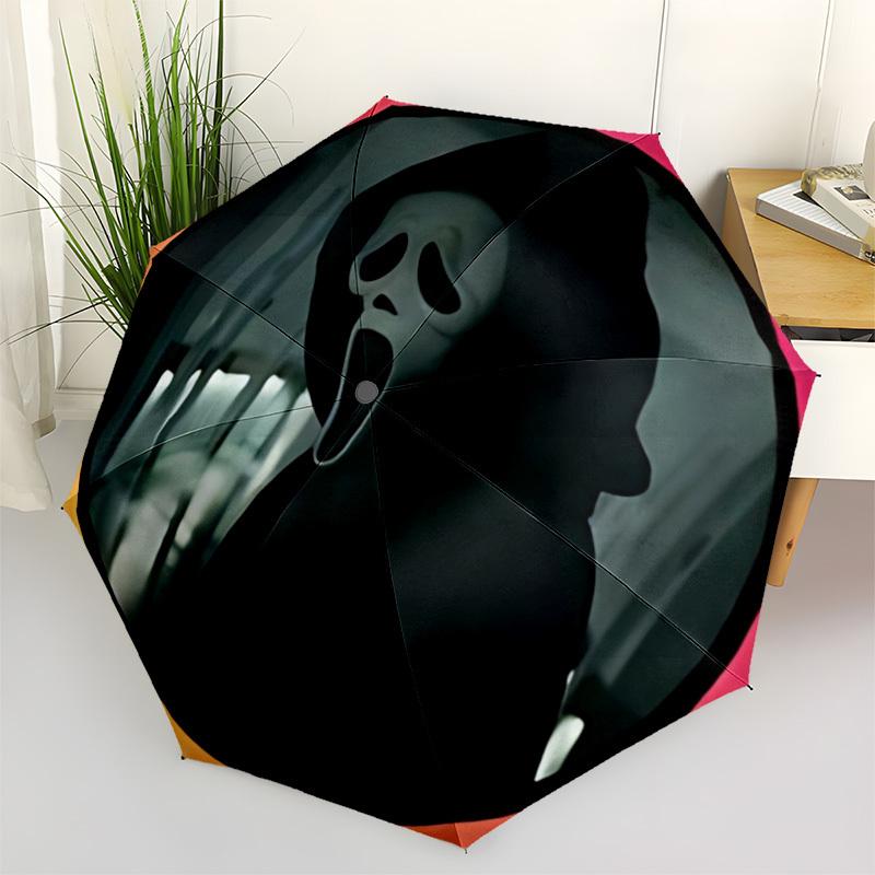 1pc Scream Mask Umbrella Portable Home Essential Umbrella Folding Umbrella Durable Iron Frame yy251128084