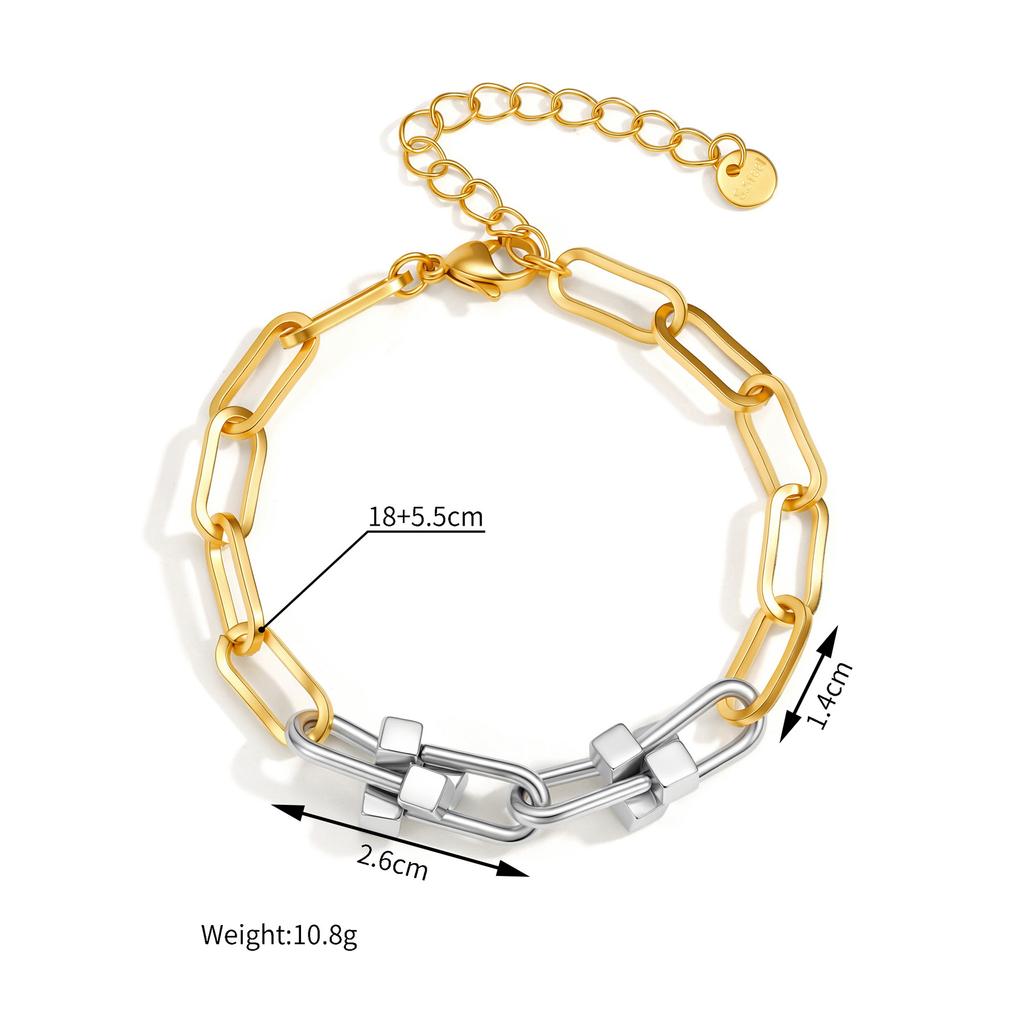 Stainless steel dolphin-shaped bead bracelet - simple dopamine-style line bracelet