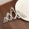 Elegant Geometric Wave Metal Gold Silver Hair Claw Clip For Women Accessories Large Punk Crab Jaw Clamps Hairgrip Headdress 2023