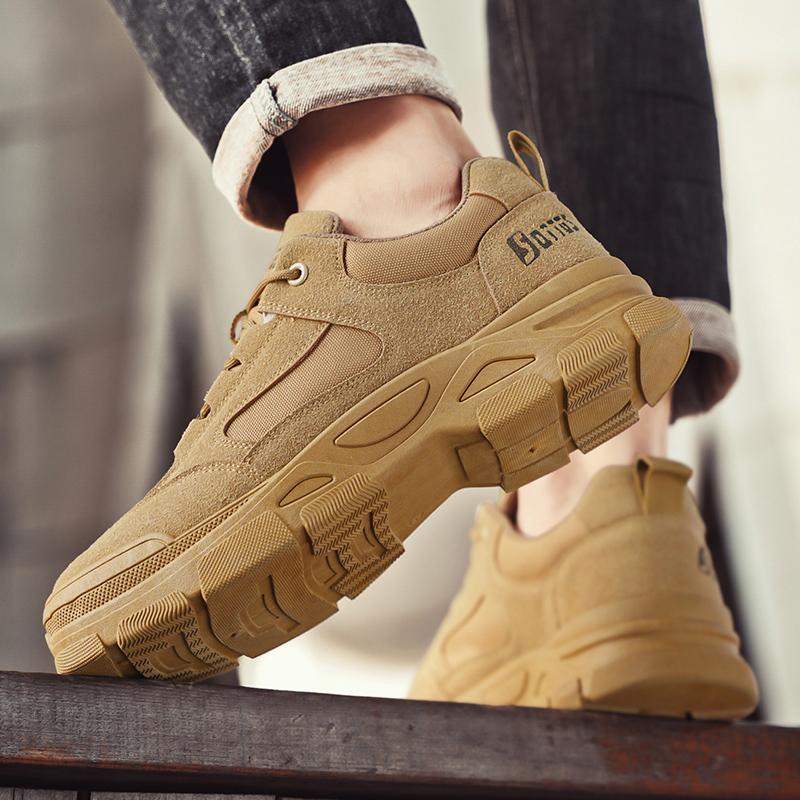 Новая мужская рабочая обувь Высококачественные кроссовки из матовой кожи Мужская уличная дышащая износостойкая повседневная обувь