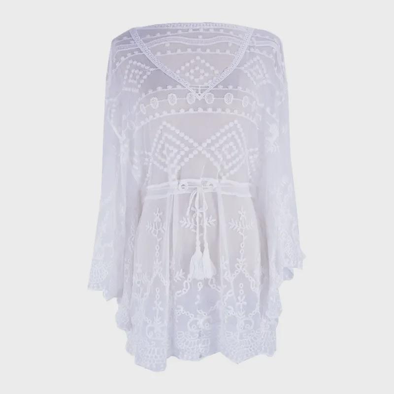 European & American Lace Bikini Cover-Up: Hollow Design, Sun Protection, Beach Vacation Wear