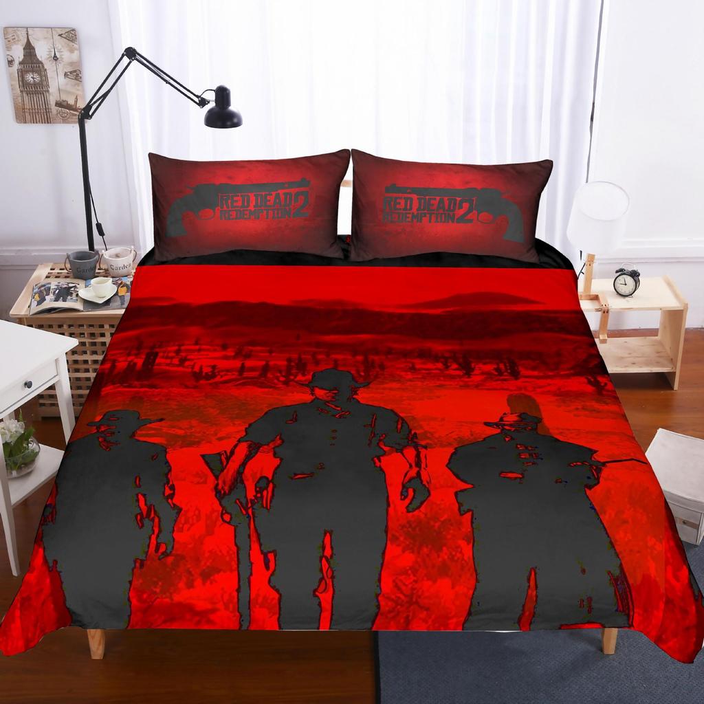 3D Bedding Home Textiles Four-Piece Red Dead Redemption: Redemption