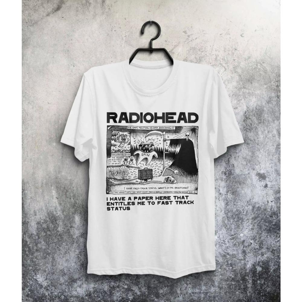 New Cotton Print Casual RADIOHEAD THE BENDS Vintage Unisexs Women Tshirt Casual Round Neck Loose Oversize Tshirt