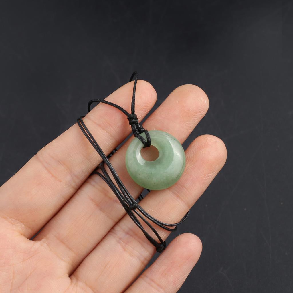 Новый стиль ожерелье натуральный камень белый нефрит/агат/лабрадорит ожерелье круглый кулон для женщин подарок на день рождения