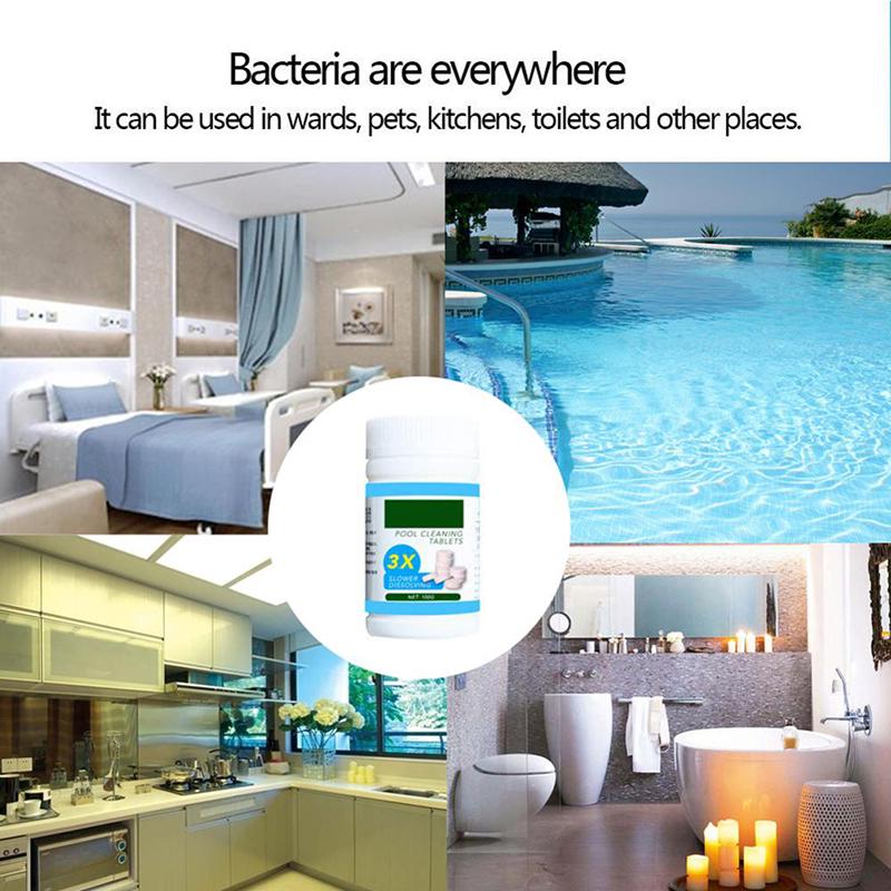 100 шт. таблетки для чистки бассейна эффективно очищают воду, прозрачные очистители для бассейнов