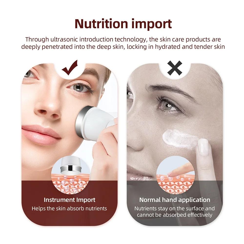 Ultrasound Skin Care Beauty Machine, High-Frequency Ultrasonic Face & Eye Massager for Women, Anti-Aging Skin Tightening Home SPA Device