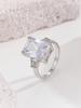 Luxury Solitaire Big Rectangle CZ Women Wedding Ring Engagement Ring Evening Party Elegant Female  Jewelry Gifts