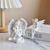 Light Luxury Resin Angel Statue Handmade Flower Fairy Candle Ornaments Home Decor