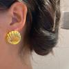 Vintage Beach and Ocean Vacation Earrings Punk Shell Pattern Ear Buckle New Shell Grain Earrings