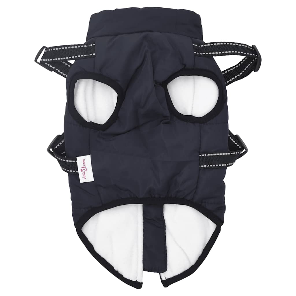Dog Raincoat Harness Waterproof & Reflective Navy Blue Size L24