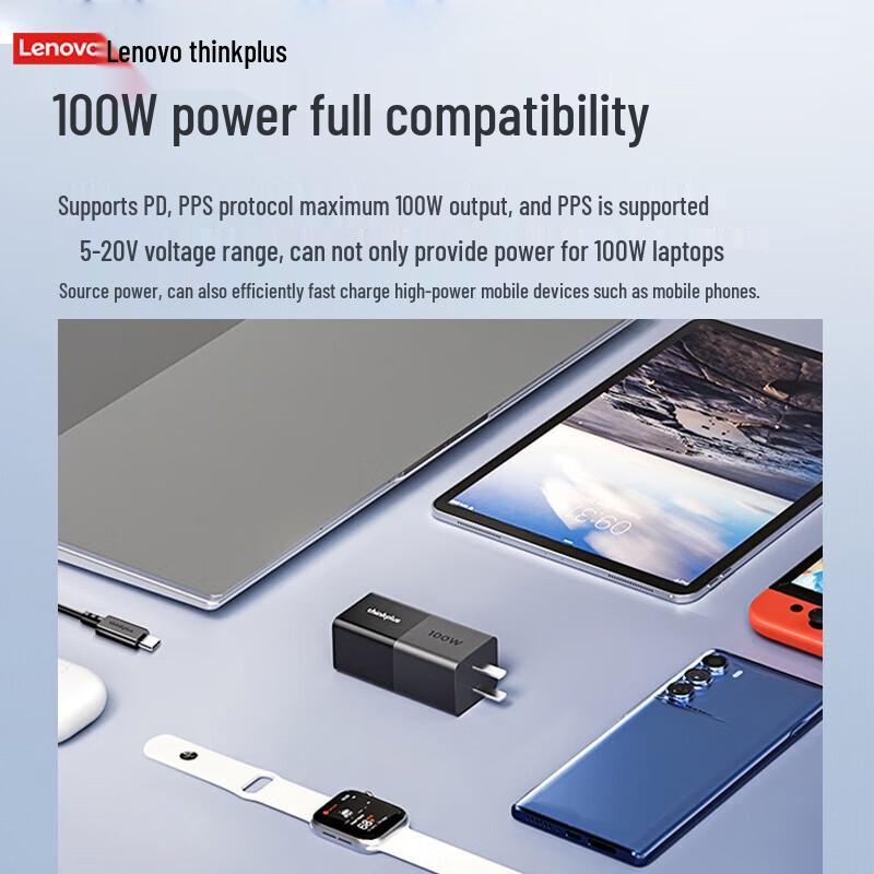 Lenovo ThinkPad 100W GaN USB-C Laptop Charger