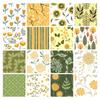 16 шт., комплект из толстых четвертей с цветочным принтом, 18 x 22 дюйма, лоскутная ткань «сделай сам», 100 г. хлопка, предварительно вырезанная ткань для квилтинга, желтый, зеленый и