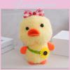 Doll Duck Plush Keychain Bag Accessories With Checkered Bow And Decor Sunflower