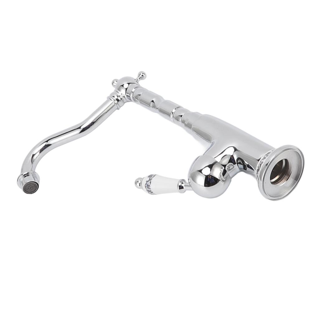 Водопроводный кран для ванной комнаты в стиле ретро, европейский стиль, латунь, гальваническое покрытие, с длинным изгибом шланга, смеситель для горячей и холодной воды